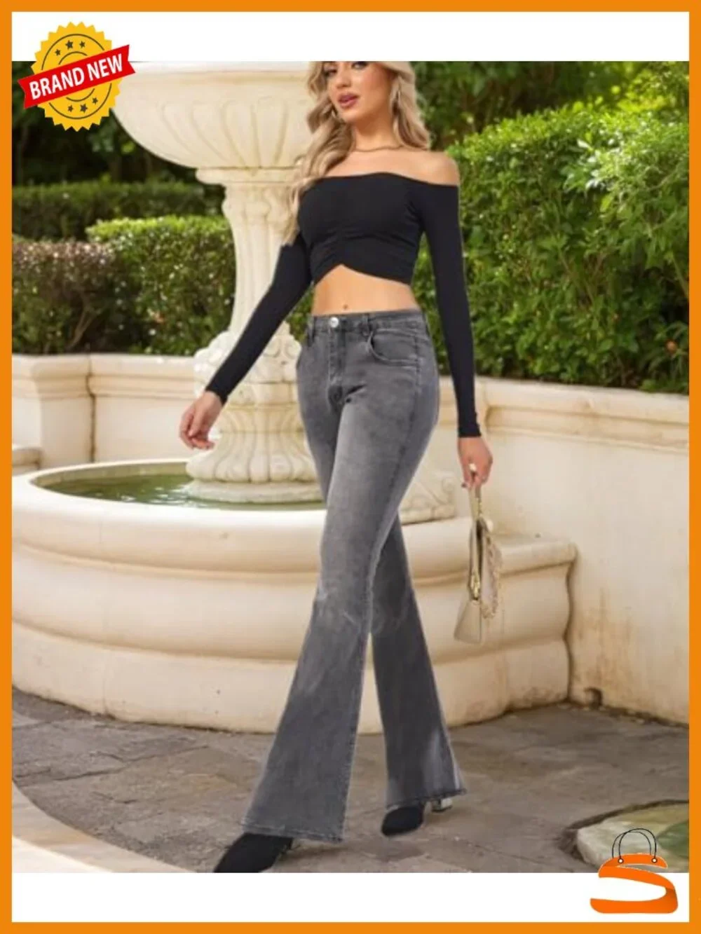 High Waist Flare Bell Bottom Bootcut Jeans Stretchy Denim